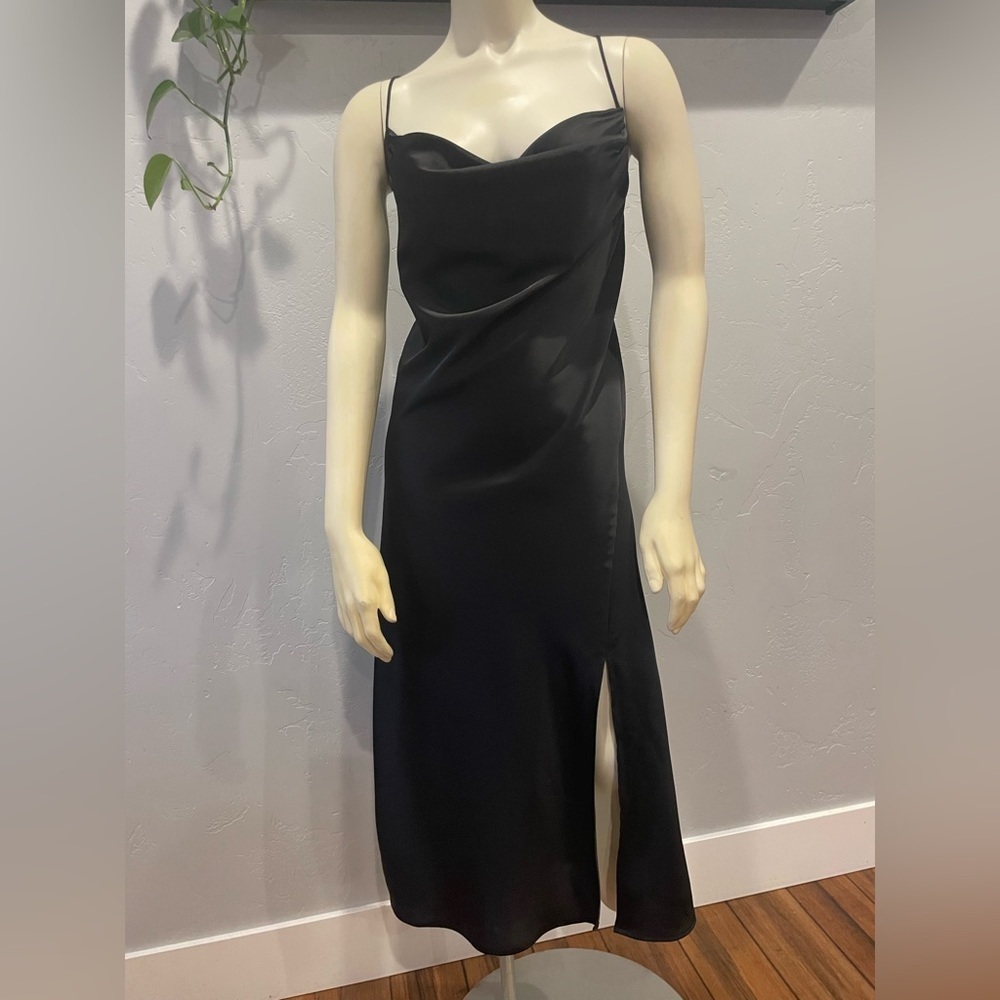 New banana republic, cowl neck midi slip dress with side slit size S